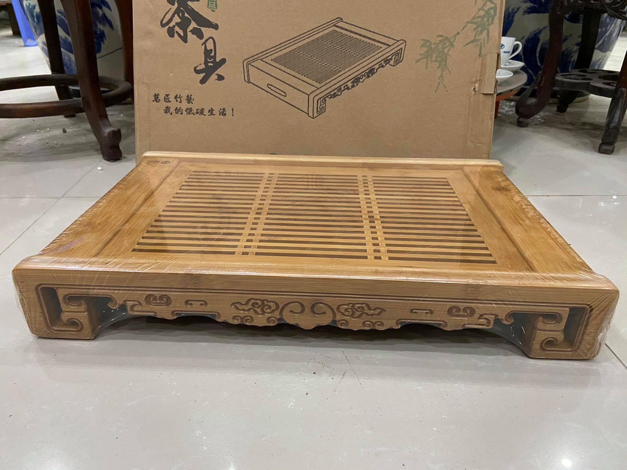 Khay gỗ tre đựng ấm chén cao cấp