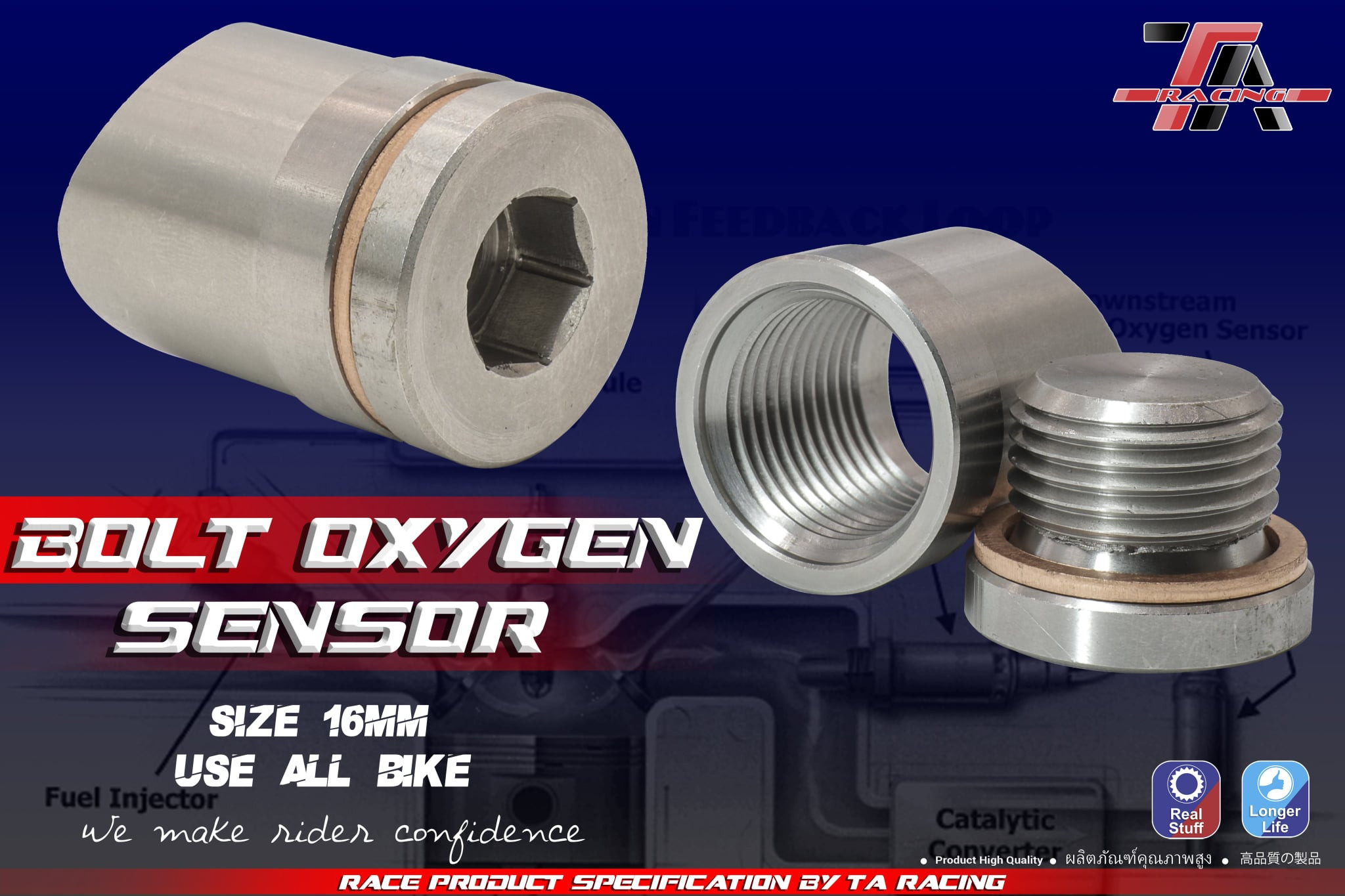 Ốc Hàn Cổ Pô Gắn Cảm Biến Sensor Đọc AFR