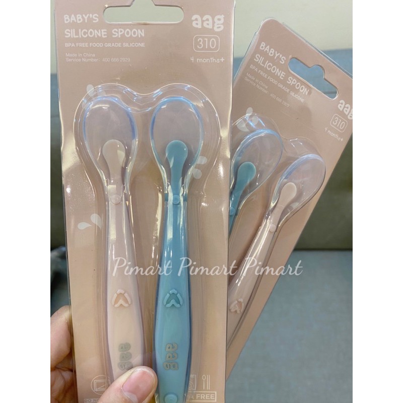 [Set 2 Cái] Thìa Ăn Dặm Silicon Aag Mềm