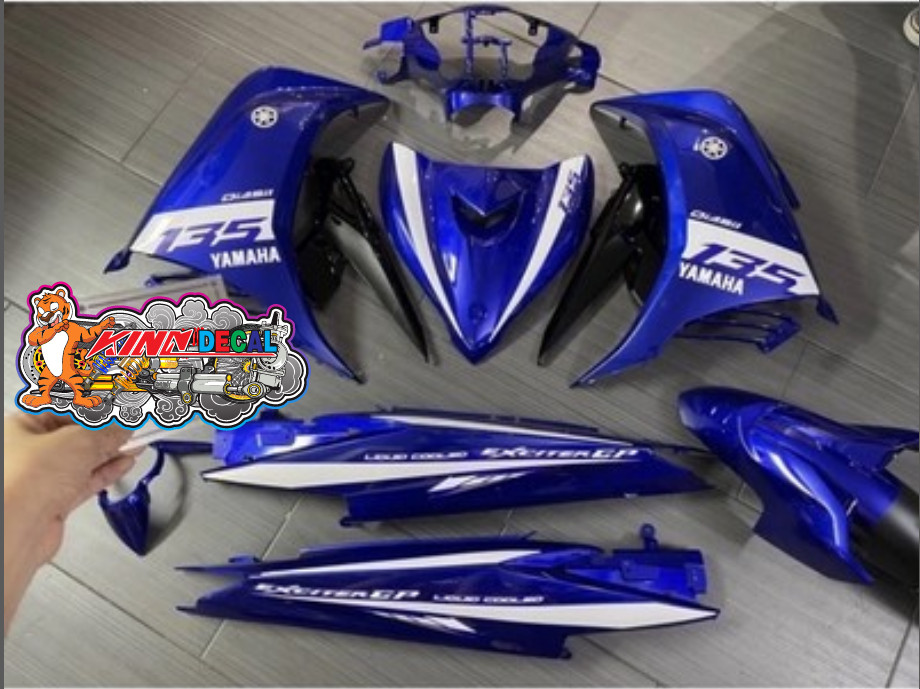 Tem Rời Exciter 135 mẫu chế zin màu xanh trắng