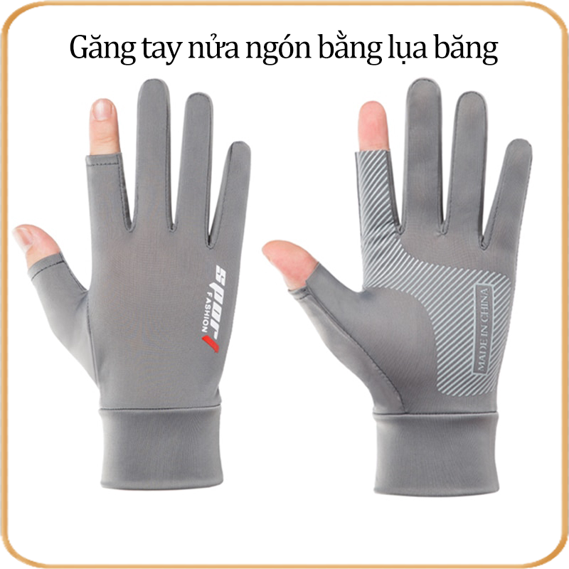 Găng tay đi xe máy hở 2 ngón,Bao tay hở 2 ngón sport cho nam nữ vải mềm, chống nắng, co giãn,ôm tay