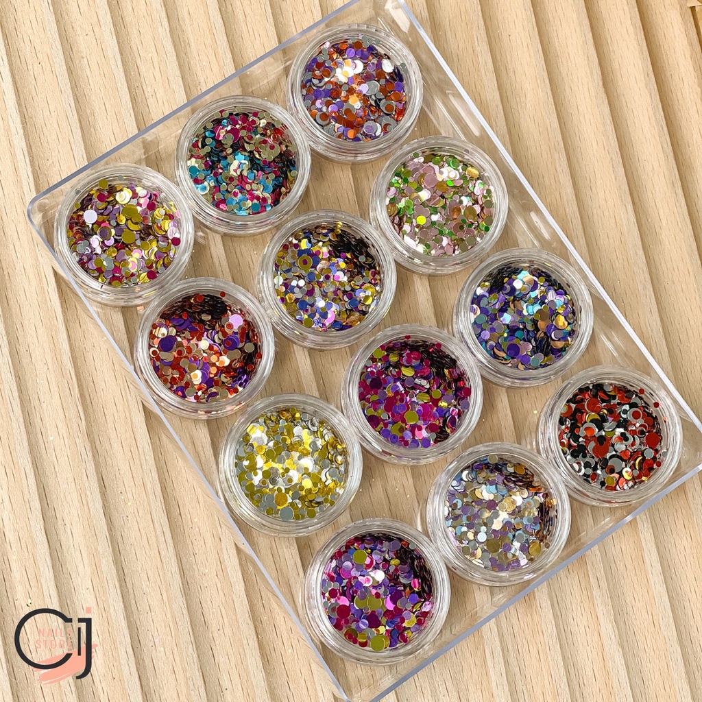 {CJ Nails Store} Set nhũ tròn mix màu