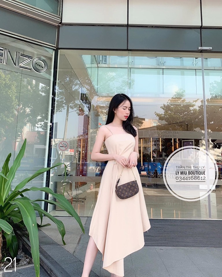 Váy thiết kế hai dây vạt chéo Thời Trang Nữ Bambo