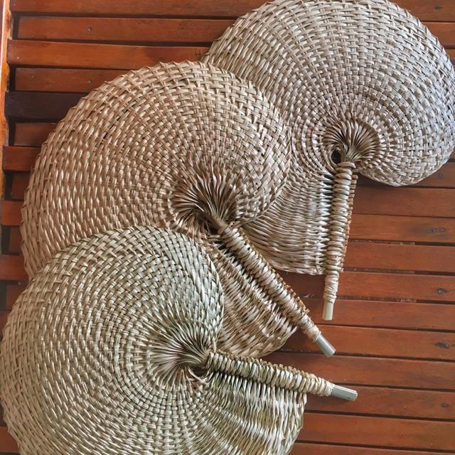 Combo 2 quạt nan lá cọ (handmade bamboo tape fan)