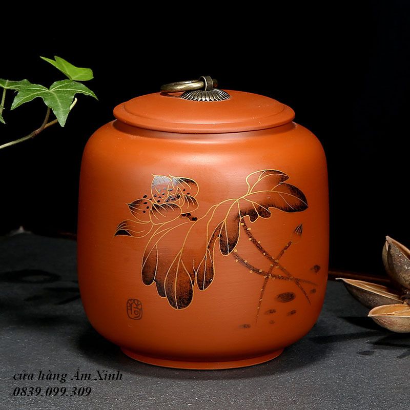 Hũ, Bình đựng trà bằng gốm (cỡ lớn, rất khít)