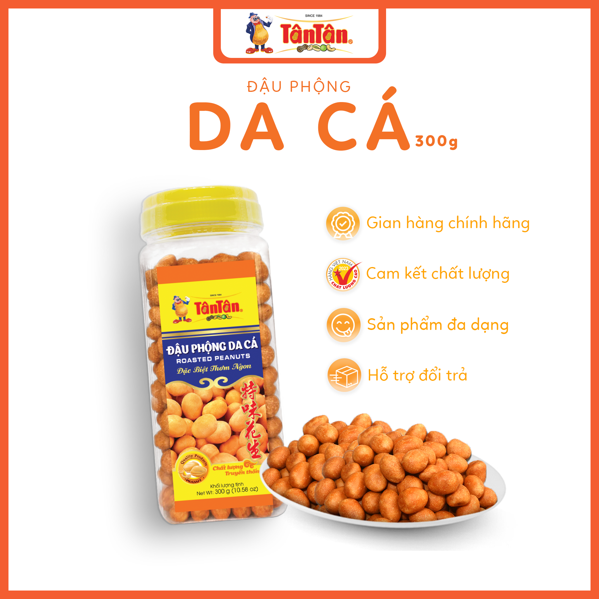 Đậu phộng Da cá Tân Tân hũ 300g