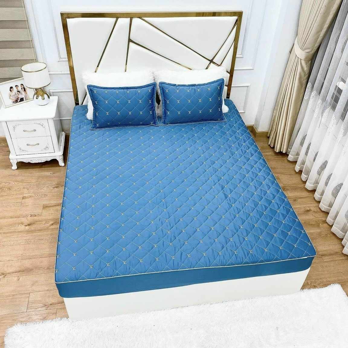 Bộ ga gối trần bông phi lụa cao cấp