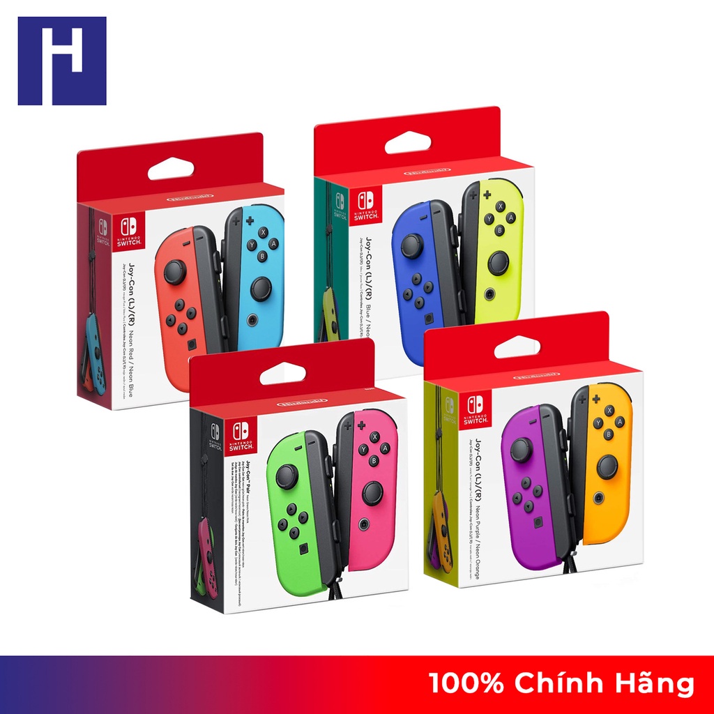 (CHÍNH HÃNG 100%) Tay cầm Joy con/Joycon/Joy-con cho Nintendo Switch (Xanh, Đỏ/ Xanh lá, Hồng/ Xanh, Vàng/ Tím, Cam)