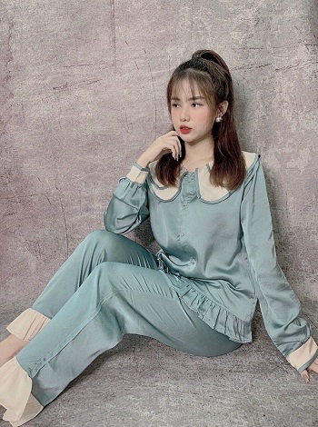 [HCM]ĐỒ BỘ LỤA SATIN CAO CẤP BÁNH BÈO MẪU MỚI