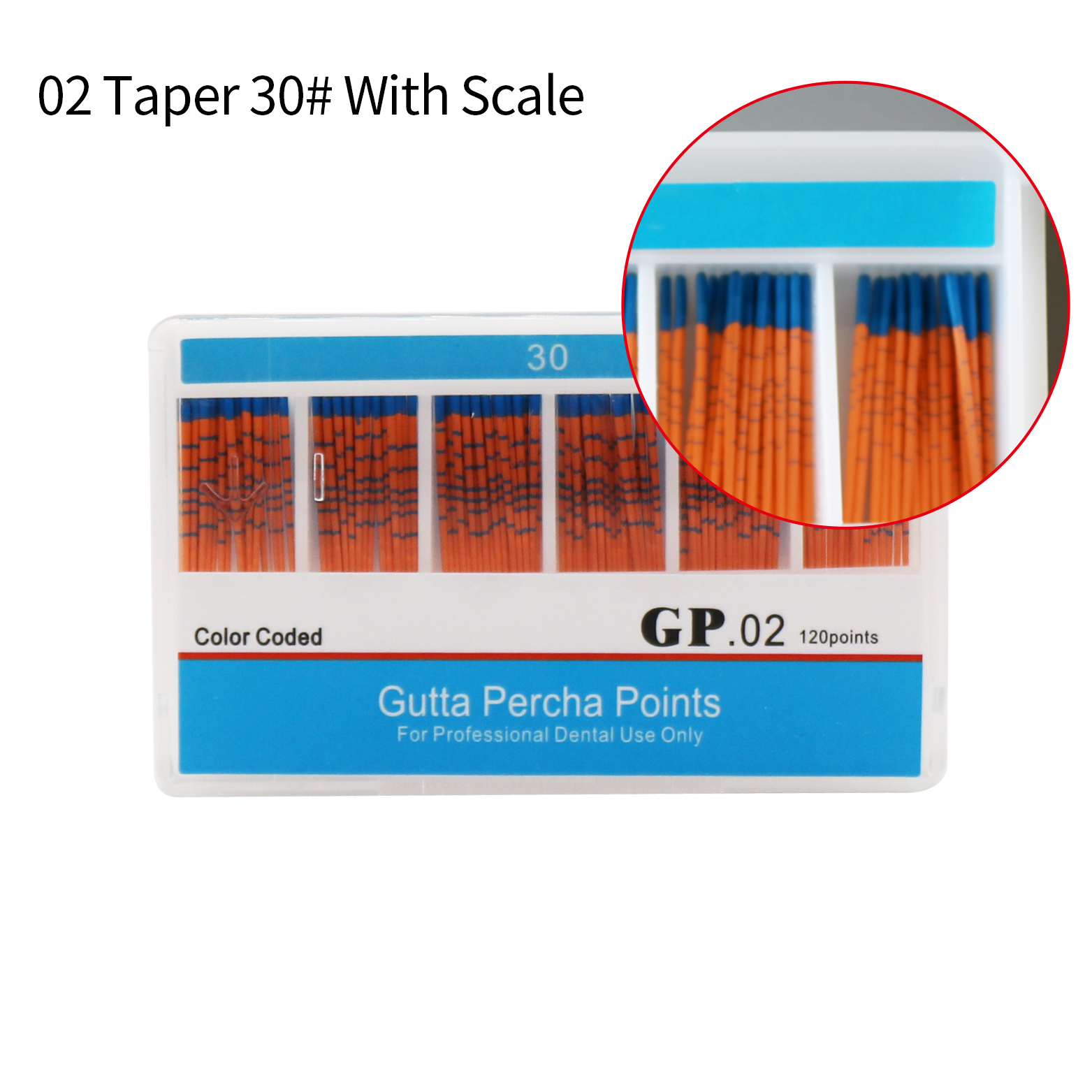 1Box 120Pcs Points Gutta Percha with Scale Taper02 04 06 Size15-40
