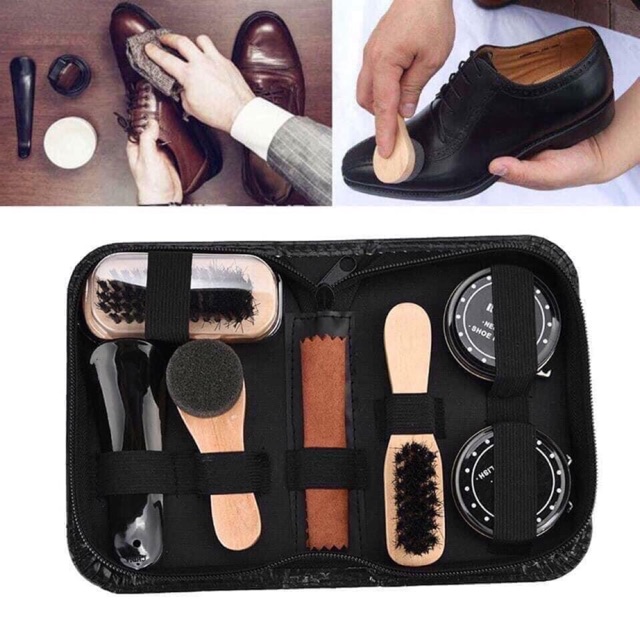 Bộ Dụng Cụ Đánh Giày 7 Món - Bộ Xi Đánh Giày