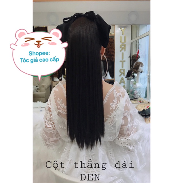 Tóc giả cột thẳng tơ cao cấp- loại dài 60cm