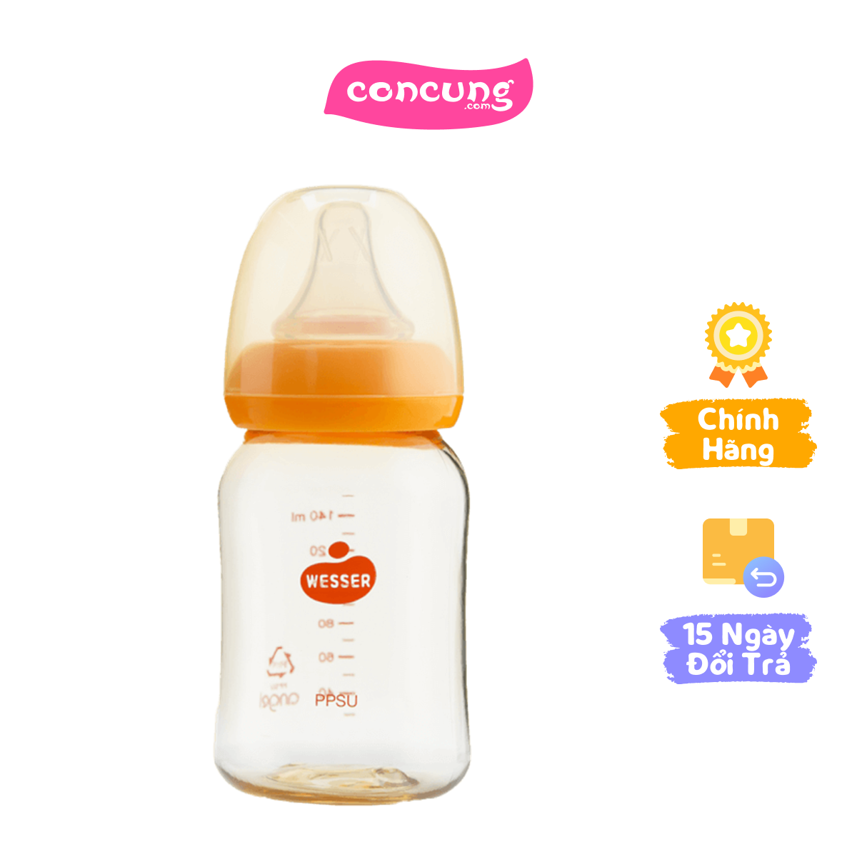 Bình sữa cổ thường wesser ppsu 140ml