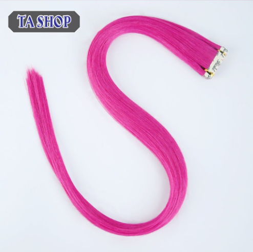 Tóc line dán làn từ sợi protein, Tóc giả đẹp tóc kẹp dài thẳng light 65cm