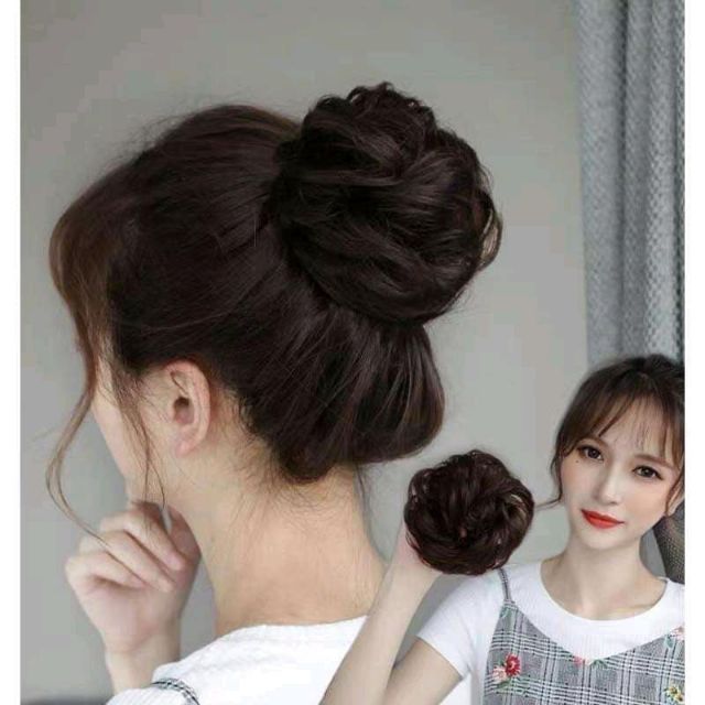 Tóc giả búi 💄 FREESHIP 💄 tóc búi cột xoăn