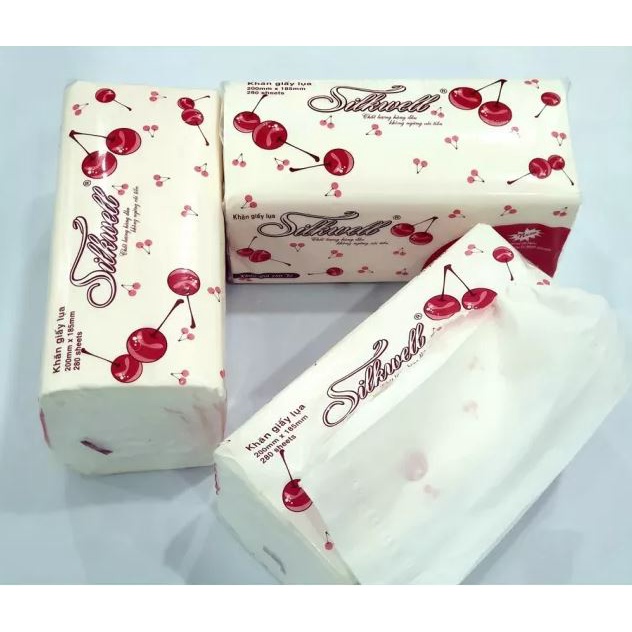 Khăn giấy ăn lụa rút 280 tờ silk well siêu mêm mại