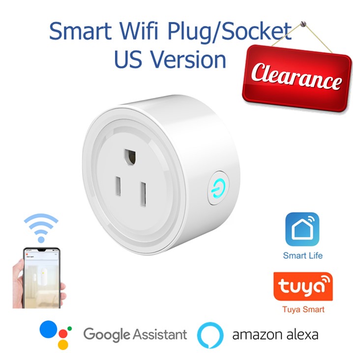 Smart Plug Wifi 10A US Socket, Works with Tuya Smart Life