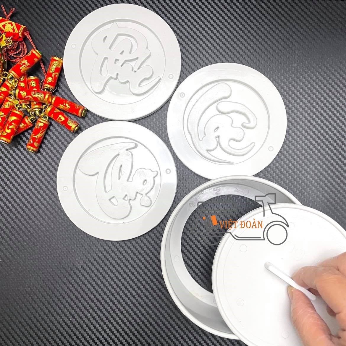 Khuôn xôi PHÚC LỘC THỌ (COMBO BỘ 3 mặt khuôn)  - SIÊU ĐẸP. Khuôn xôi in nhấn tạo hình, định hình chữ Phúc Lộc Thọ - Size 12 cm