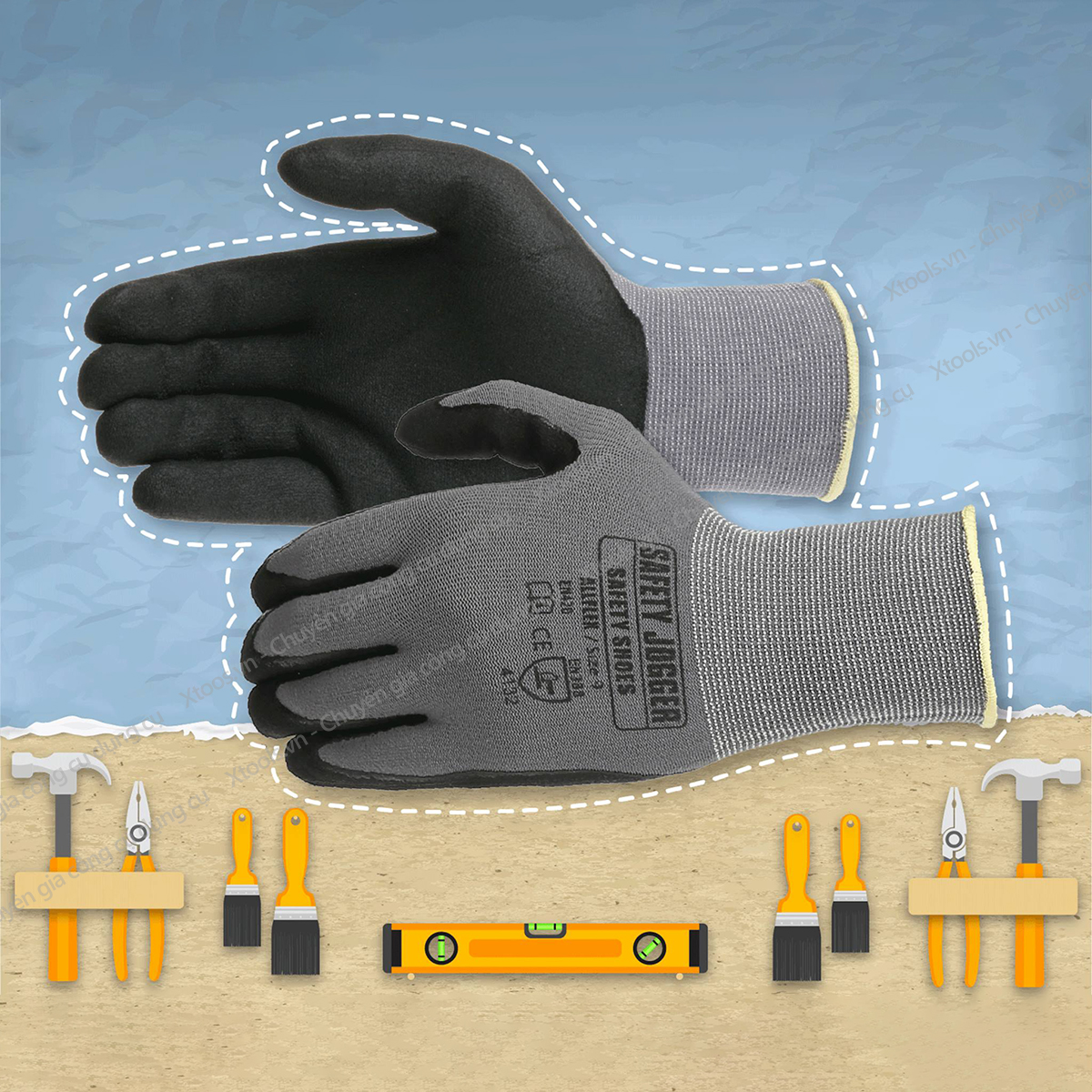 Protective gloves multi-purpose jogger Allflex gloves labor protection multi-purpose, độ high craftsmanship, anti-oil, chemicals, breathable [XTools] [xsafe]