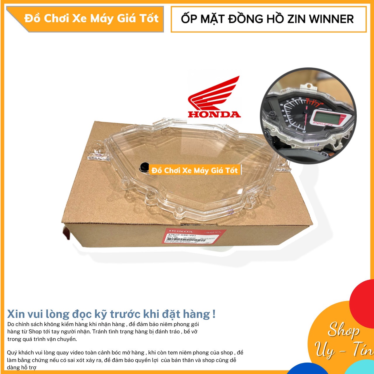 Ốp mặt kính đồng hồ zin cho honda winner v1