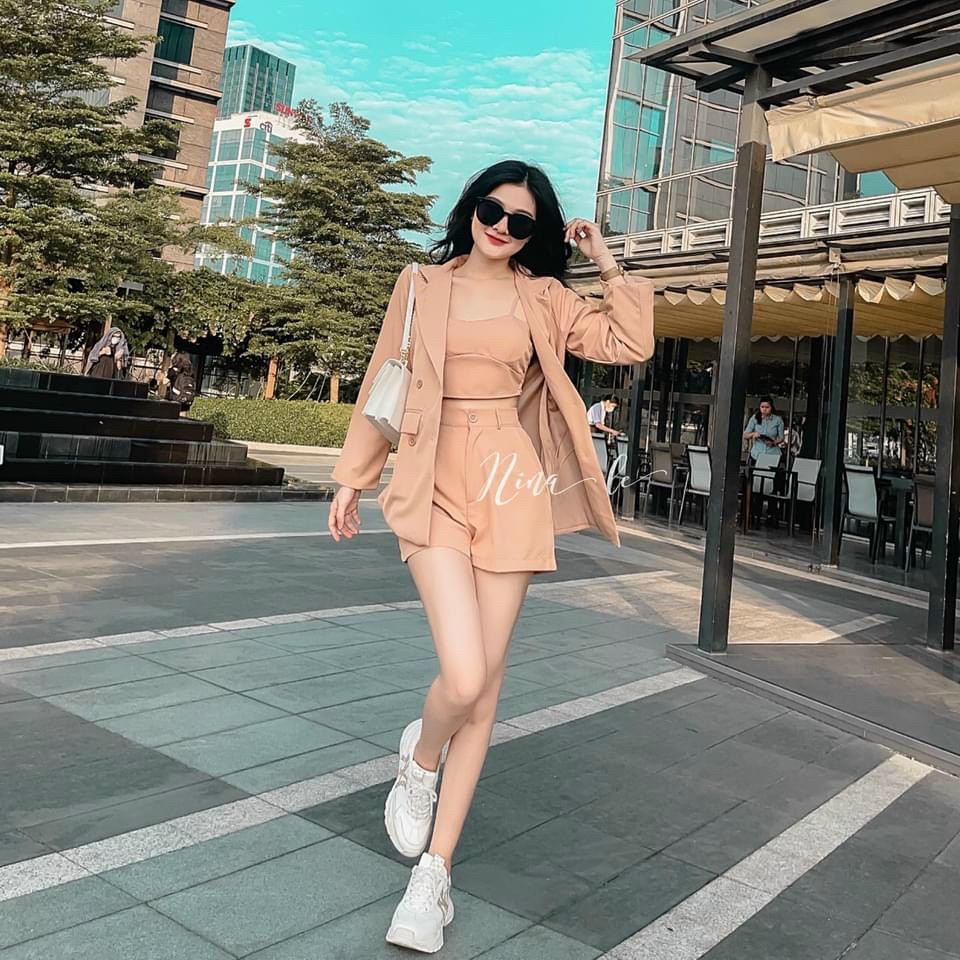 Set vest quần đùi kèm áo 2 dây croptop có mut siêu xinh,dễ thương,trẻ trung,năng động ydx14