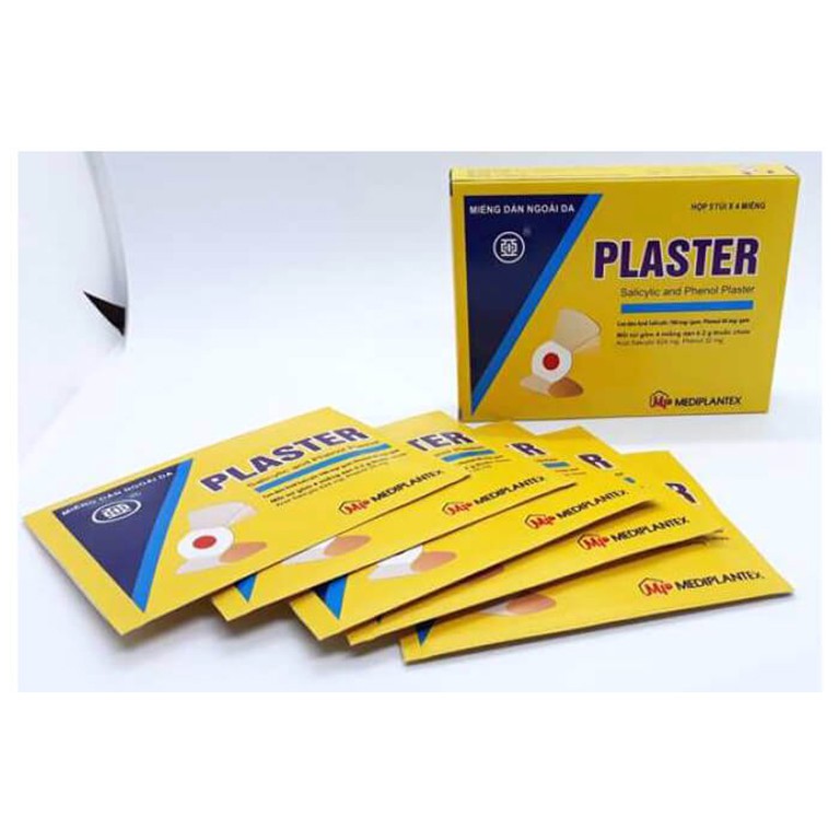 Miếng dán mụn cơm mụn cóc Plaster ( Hộp 5 túi* 4 miếng)