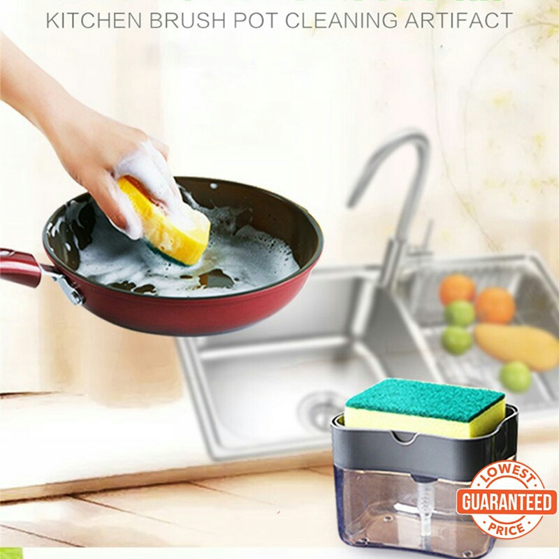 (Kèm miếng bọt biển)Hộp đựng nước rửa chén , Dụng cụ rửa chén , Dụng cụ vệ sinh , rửa bát