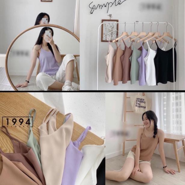 [Mã FASHIONT4WA2 giảm 10K đơn 50K] Áo 2 dây chất đũi lụa hàng đẹp