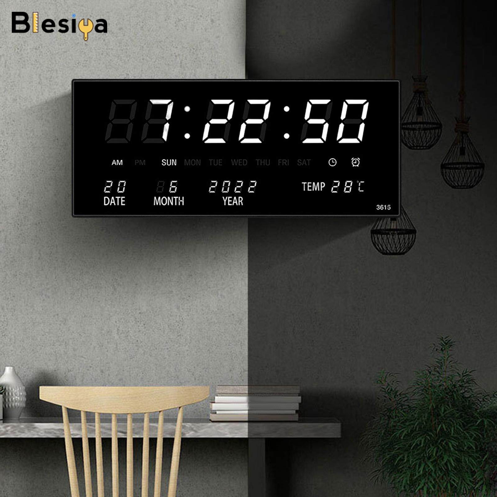Blesiya Digital Alarm Clock with Temperature Display Date for Bedroom Elderly