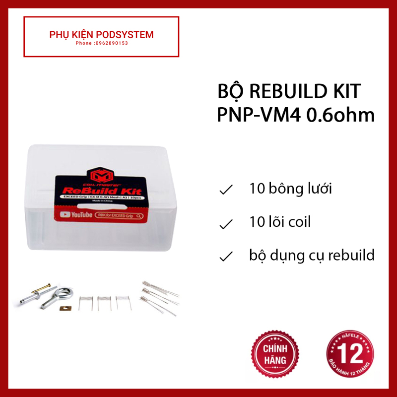 Bộ Rebuild Kit Pnp-Vm4 0.6ohm - Rebuild occ 0.6 cho Vinci/Drag - Hàng chính hãng
