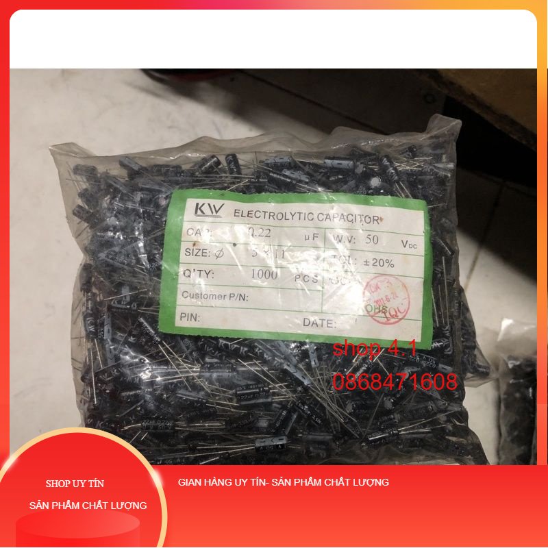 (10 con) Tụ hóa 50v 1uf 4.7uf 10uf