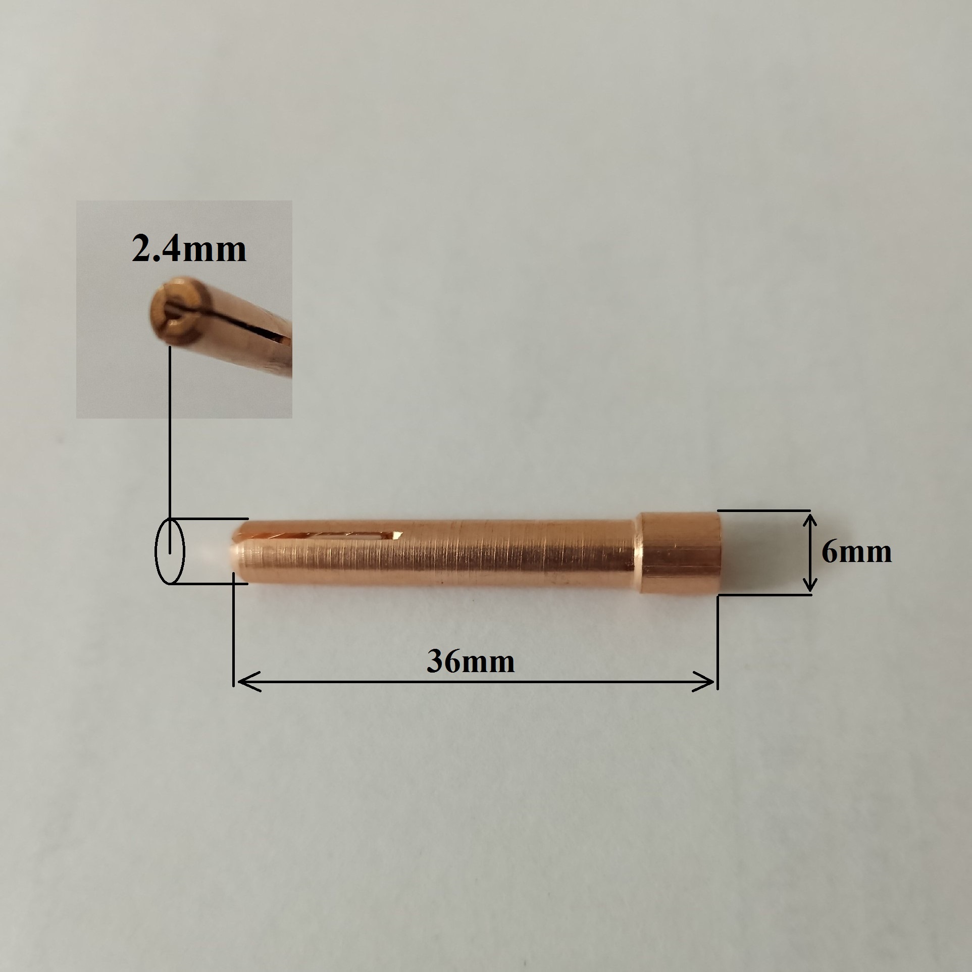 Kẹp kim mỏ hàn tig QQ150 - 10 cái Đầu kẹp kim hàn tig loại ngắn 1.6/2.0/2.4*36mm