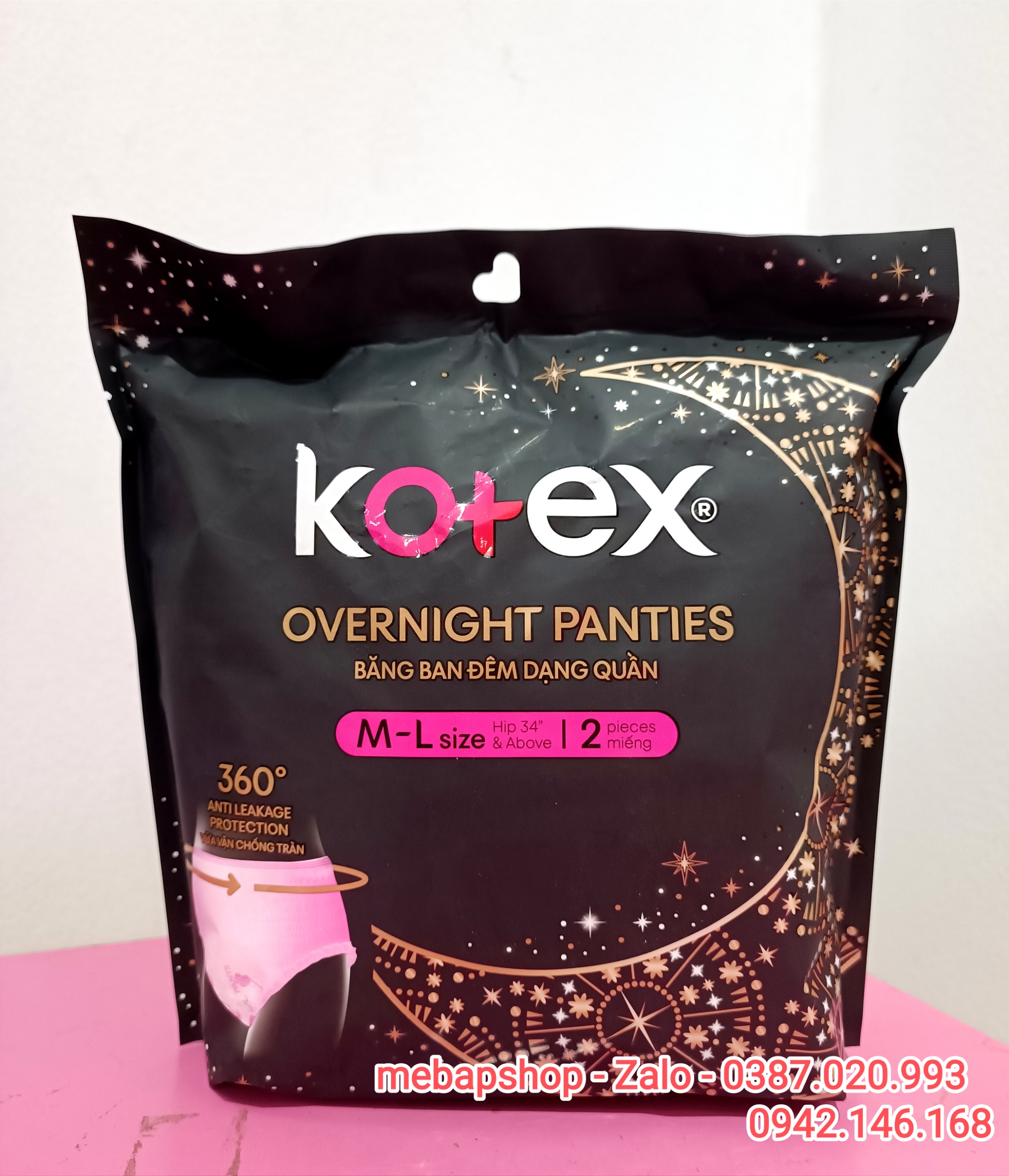 Băng vệ sinh dạng quần kotex m-l 2 miếng
