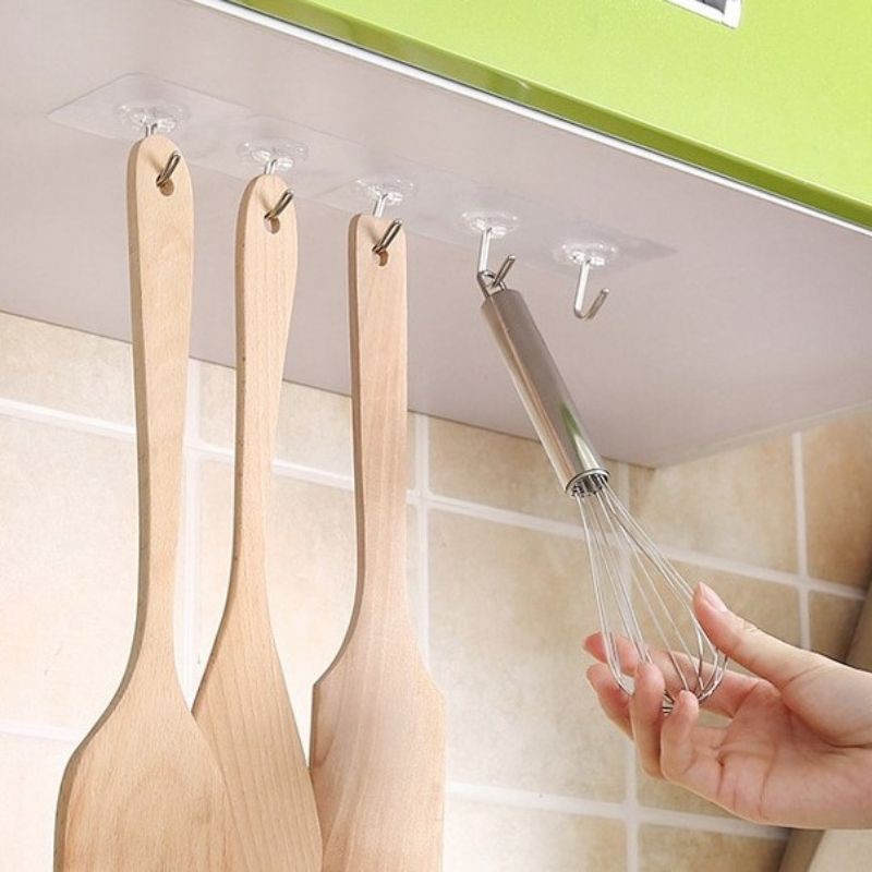 [Combo 10 cái] Móc dán tường chịu lực trong suốt