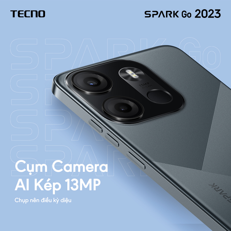 Điện thoại Tecno SPARK GO 2023 4GB/64GB - Helio A22 | 5000 mAh | 6,6" HD+| Cảm ứng vân tay