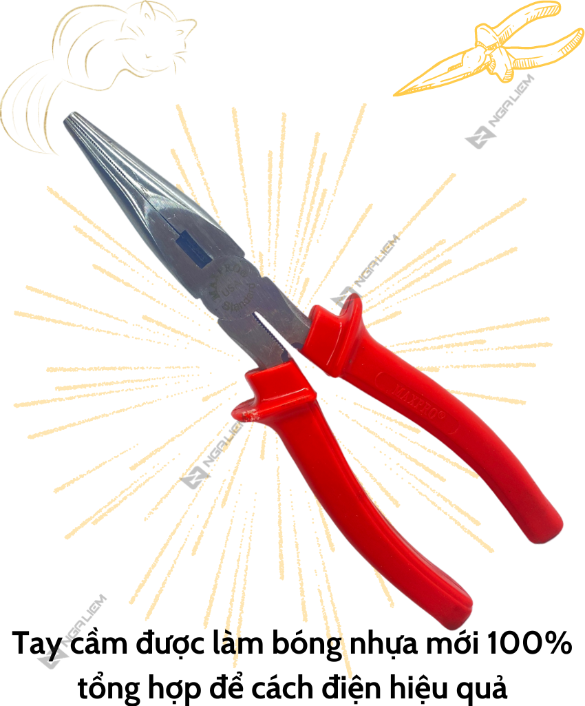 Needle-nose pliers red handle 8 ''Maxpro [quality goods]