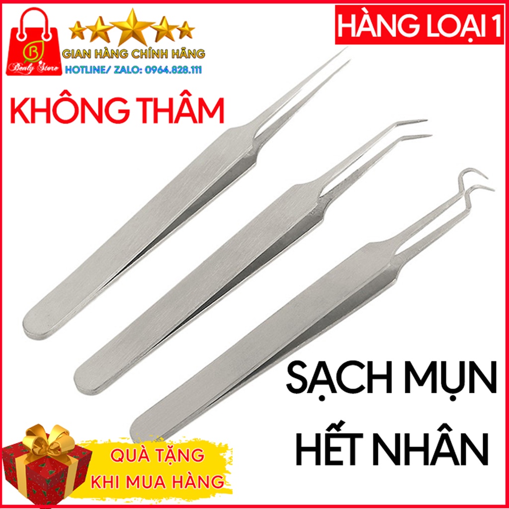 [HÀNG LOẠI 1] Nhíp gắp mụn, cây nặn mụn, nhíp nặn mụn cao cấp