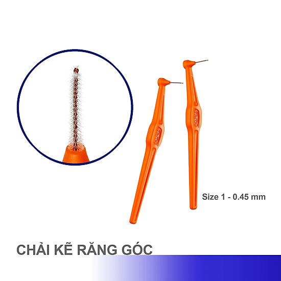Angle Orange Blister 0.45 mm - Cây chải kẽ răng màu cam (x6)