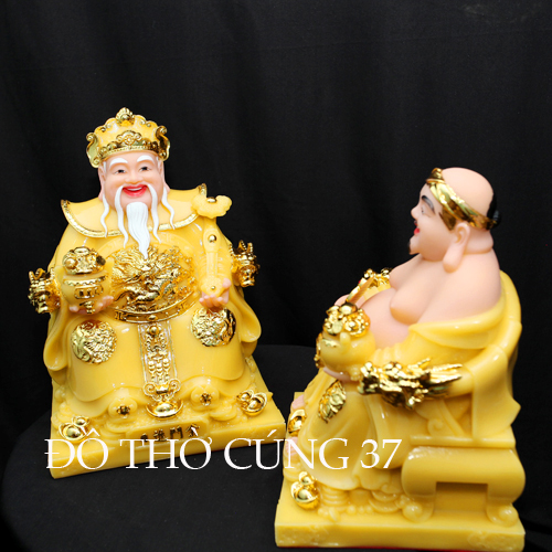 [ CAO 25 CM ] THẦN TÀI THỔ ĐỊA PHÚ QUÝ - MÀU VÀNG [ COMPOSITE + BỘT ĐÁ  ]