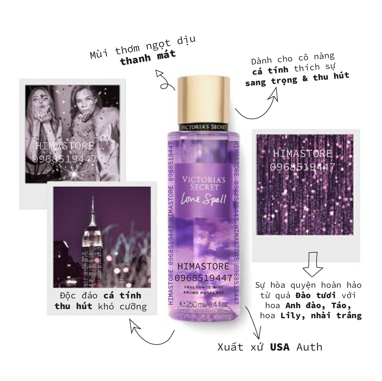 VICTORIA'S SECRET LOVE SPELL Fragrance Mist 250ml/8.4 fl oz