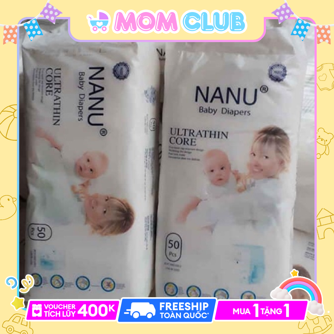 [COMBO 2 GÓI 100 MIẾNG] Tã/Bỉm NANU đủ size M100/L100/XL100/2XL100/3XL100/4XL/5XL.....