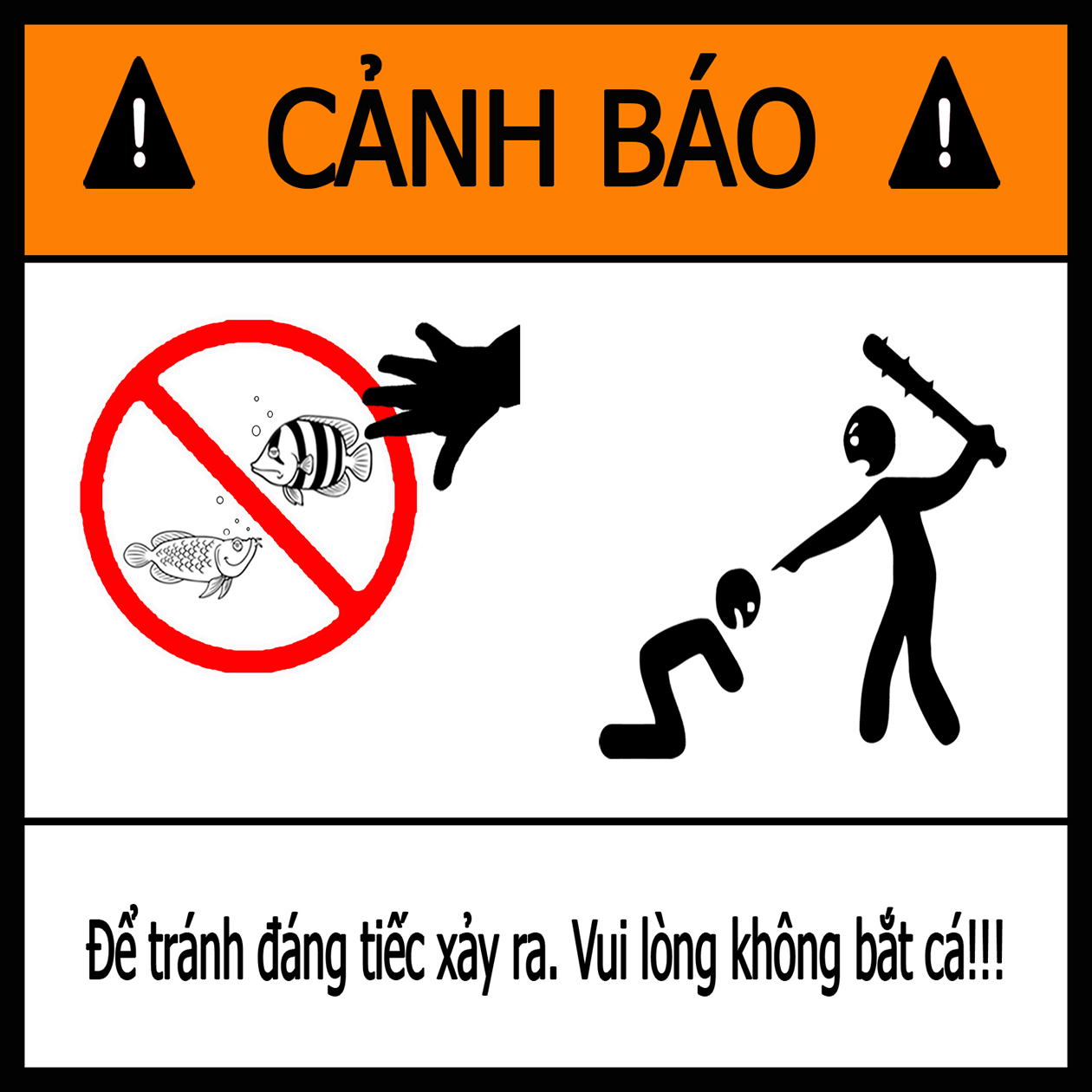 [quà tặng] Tem cảnh báo hài hước dán hồ cá