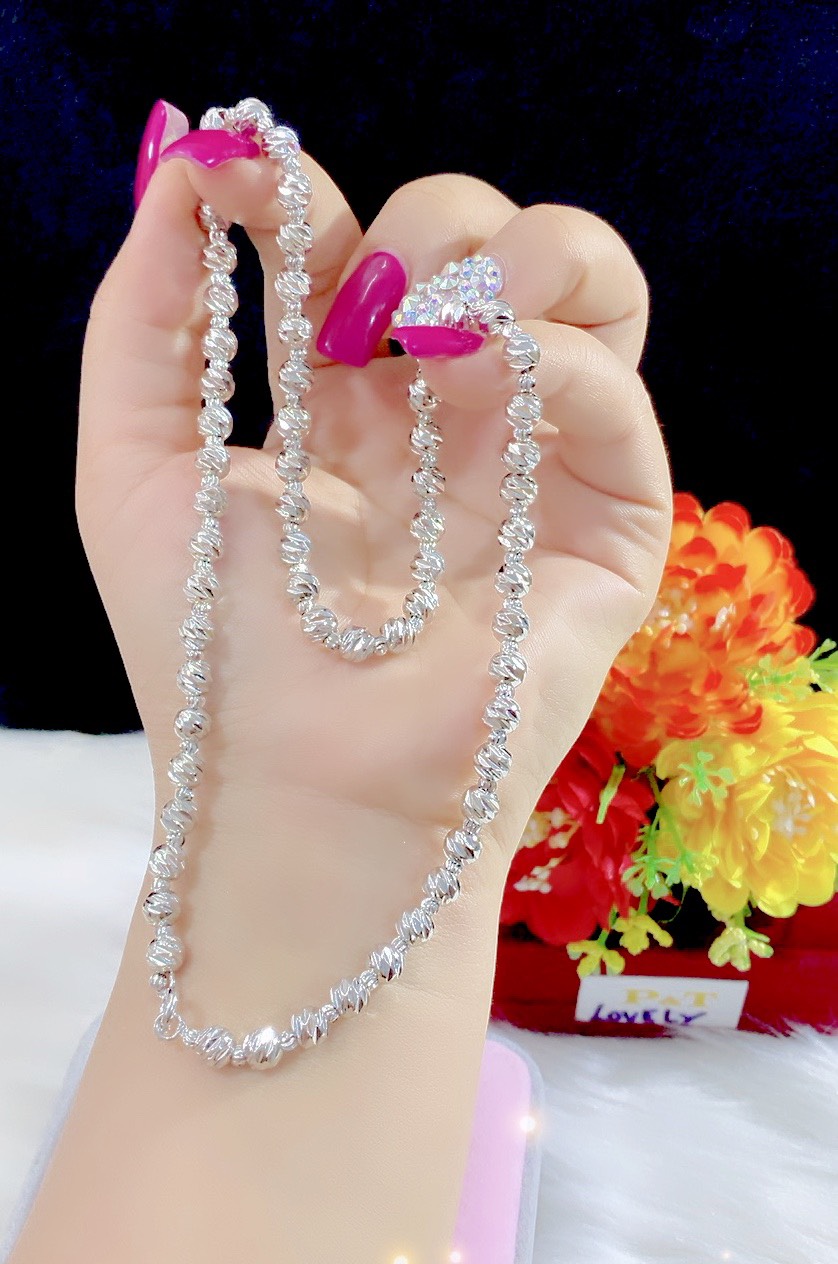 Dây chuyền bi mạ bạch kim cao cấp P021