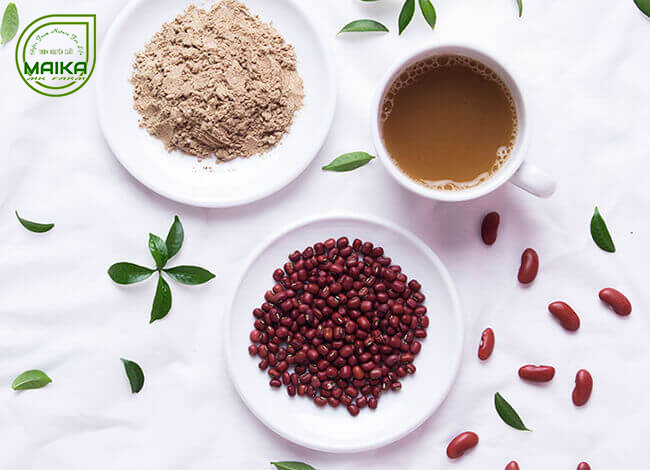 Combo Bột Trà Xanh + Bột Đậu Đỏ - Nguyên Chất MK Farm (100g/hũ)