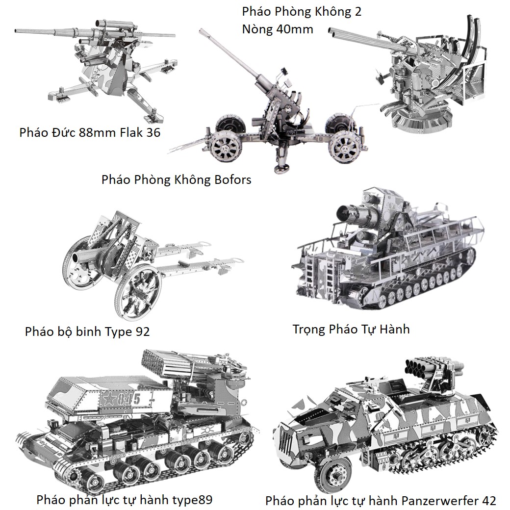 Mô Hình Xe Pháo Bộ Binh (Kim loại lắp ghép 3D)