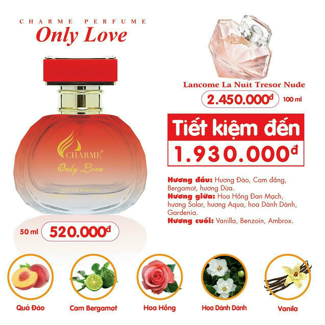[HCM]Nước Hoa Nữ ONLY LOVE Chai 50ml