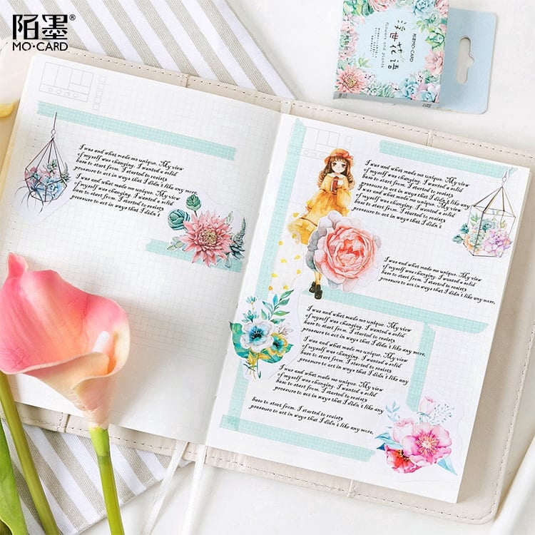 Hộp 45 Sticker Dán Các Loài Hoa