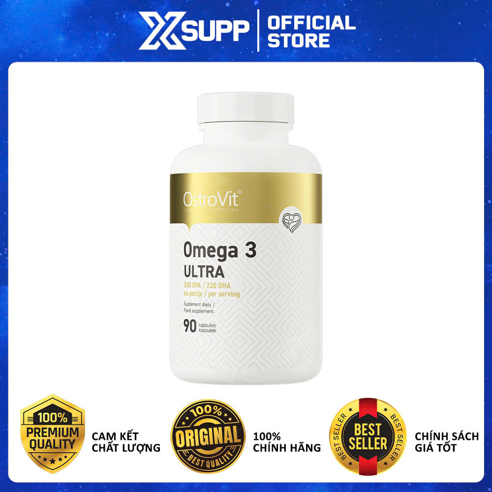 Ostrovit Omega3 Ultra - Dầu Cá Hàm Lượng Cao 340/220 mg Epa/Dha (90 Viên)