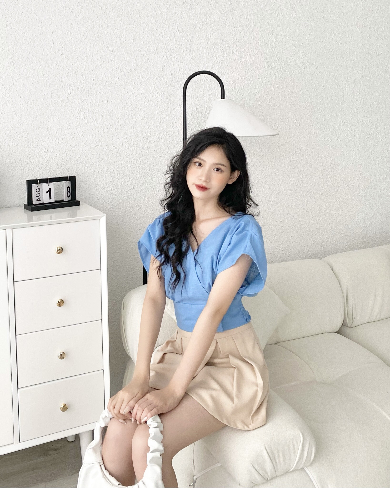 YU CHERRY | Áo nữ Shiny Linen Top YA379