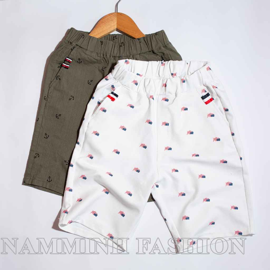 QUẦN SHORT KAKI LƯNG THUN BÉ TRAI 8-25 KÝ